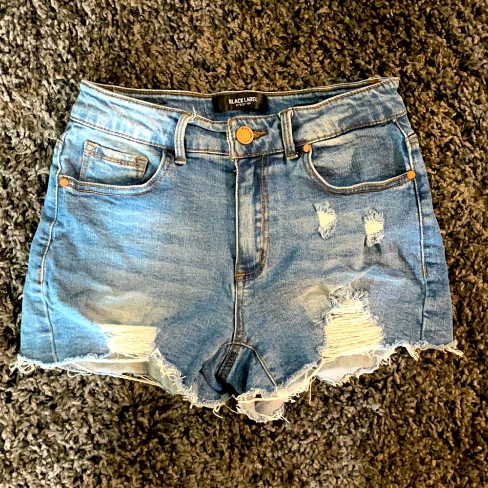 Black Label cut off Jean shorts size small